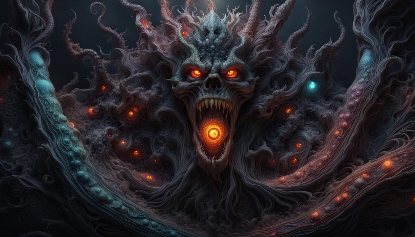 Horrifying Monster of Infinite Power in Digital Art