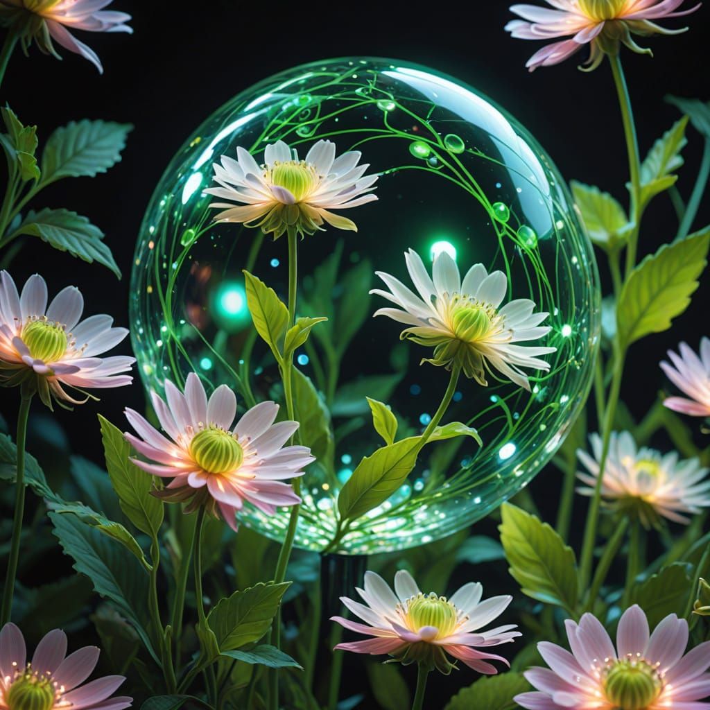 Ethereal Botanical Masterpiece in Glass Orb