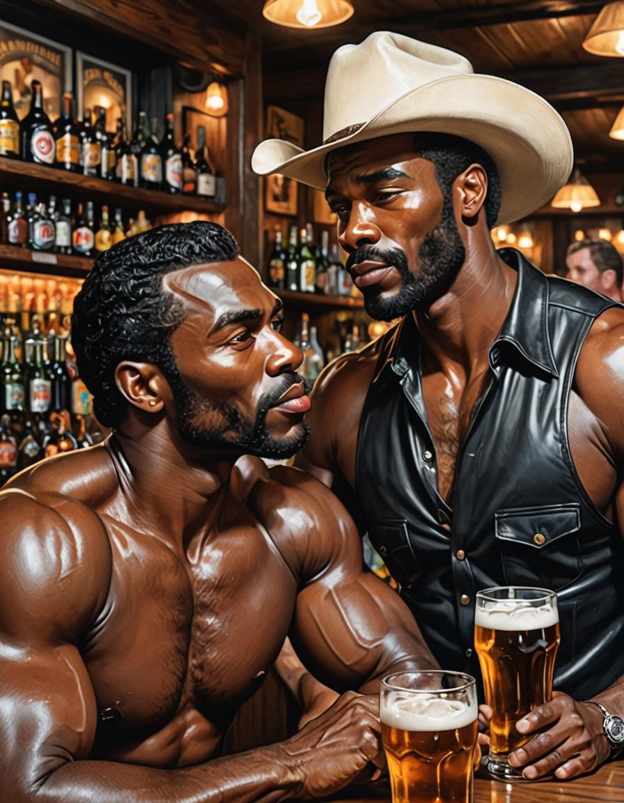 Passionate Cowboy Kiss: Tom of Finland Inspired Portrait