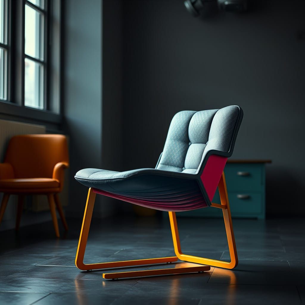 Modular Chair ,Bright colours, High resolution,