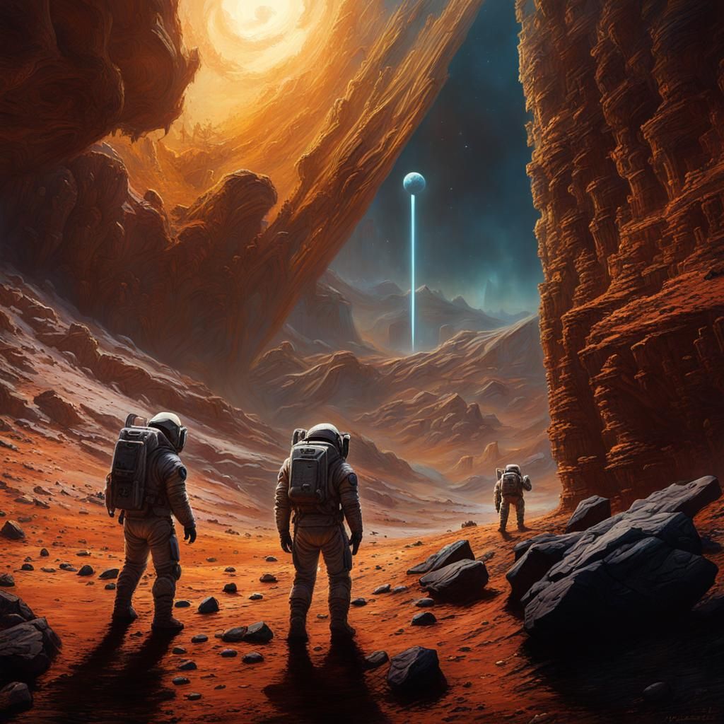 Astronauts discover megalithic ruins on an alien planet