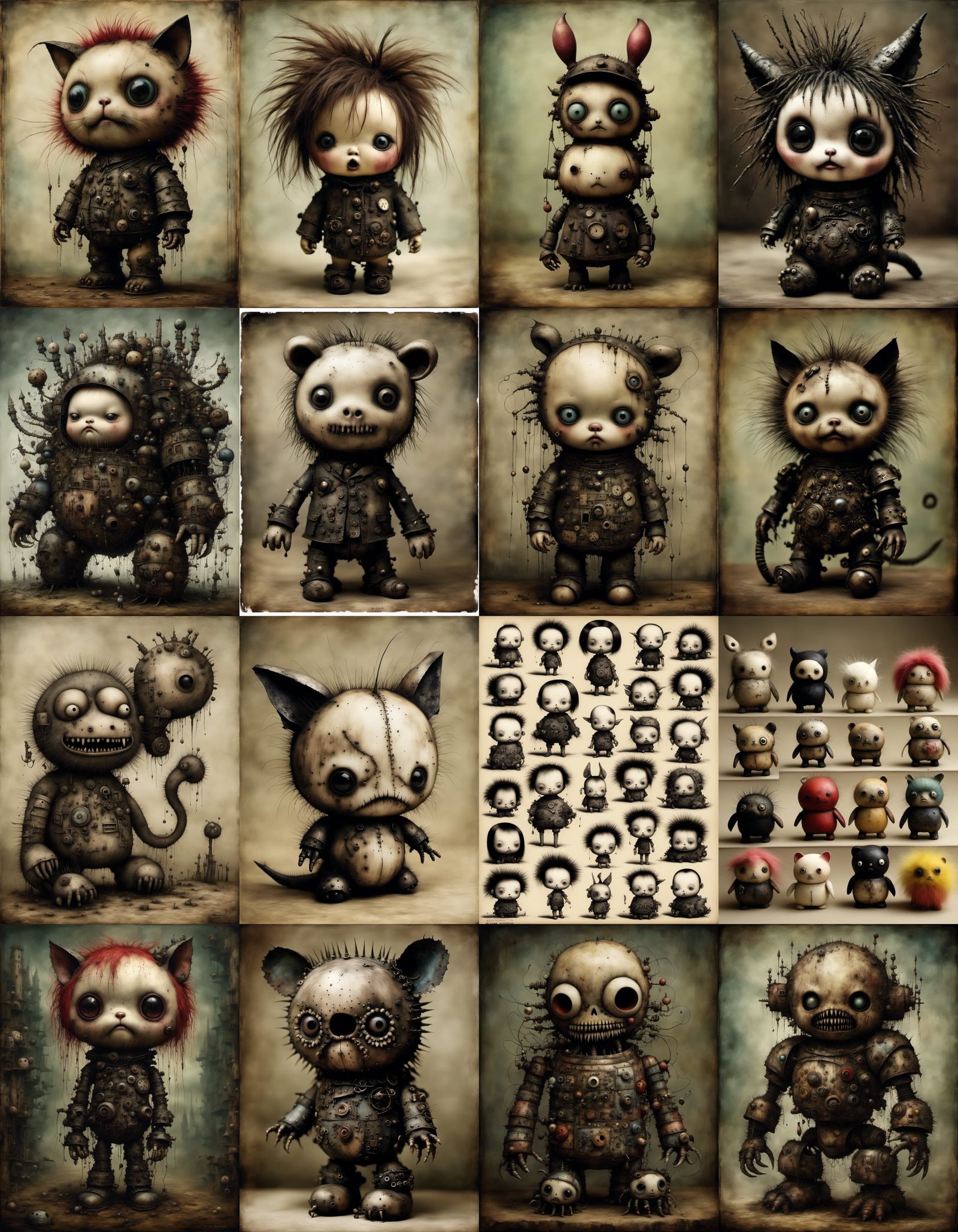 Stylized Fuzzy Bear Character Illustration