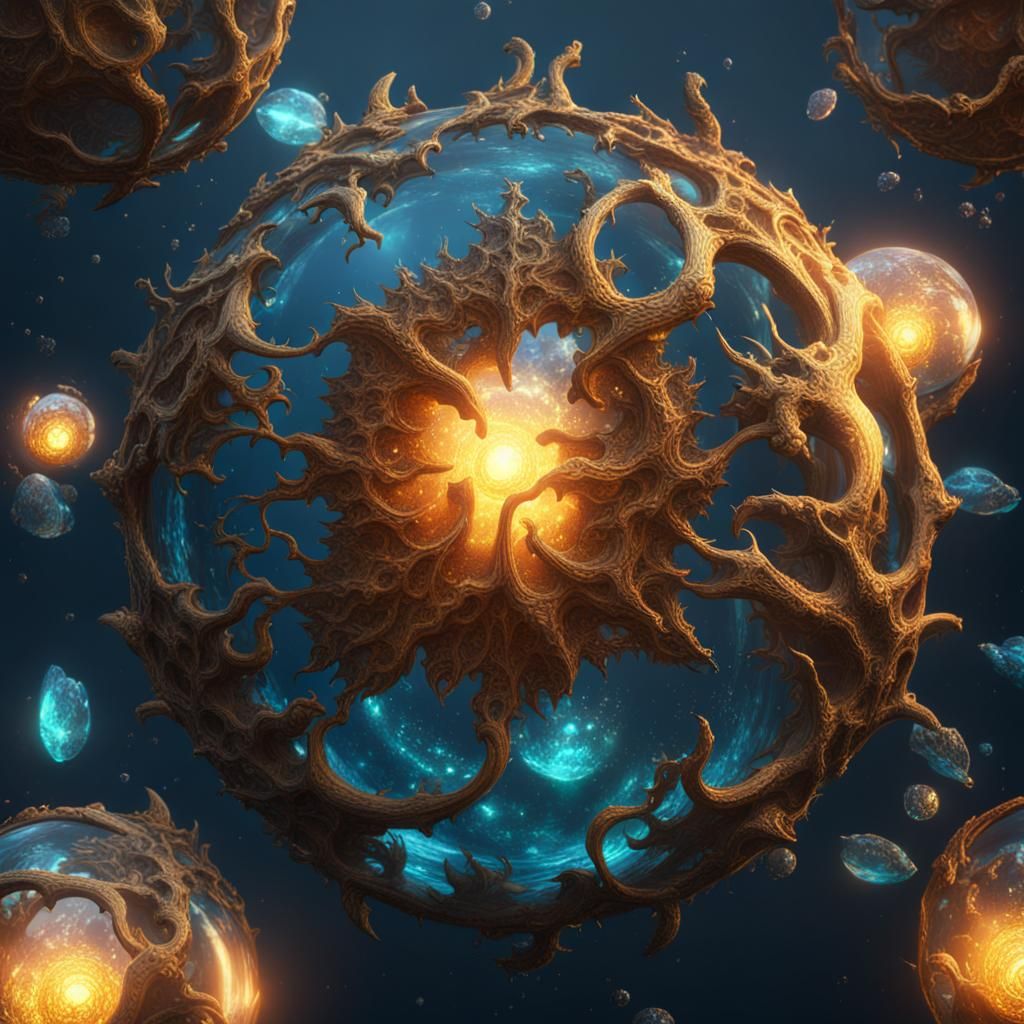 Ocean Mirror Orb: Detailed Matte Painting in 8K