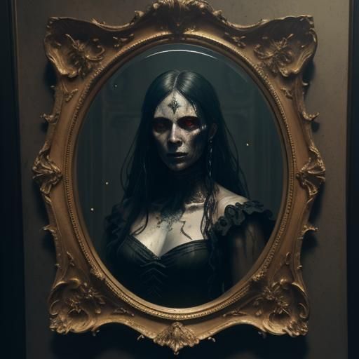 Woman Emerges from Water Mirror in Photorealism