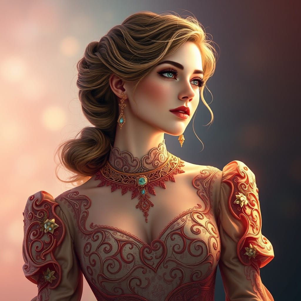 Ethereal Beauty Shines in Elegant Gown