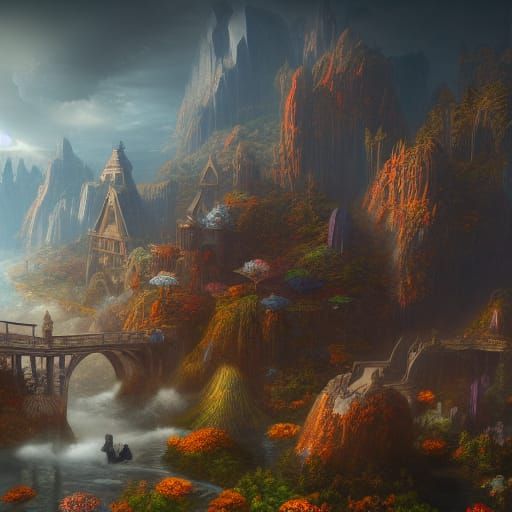 Fantastical Love in Detailed Matte Painting
