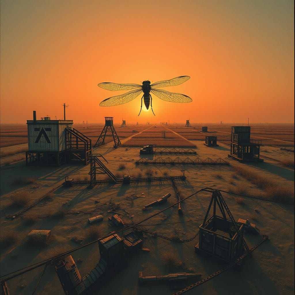 Dystopian Dawn: Surreal Post-Apocalyptic Landscape