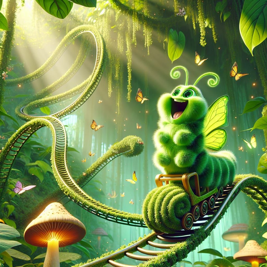 Caterpillar's Joyful Ride on Jungle Rollercoaster