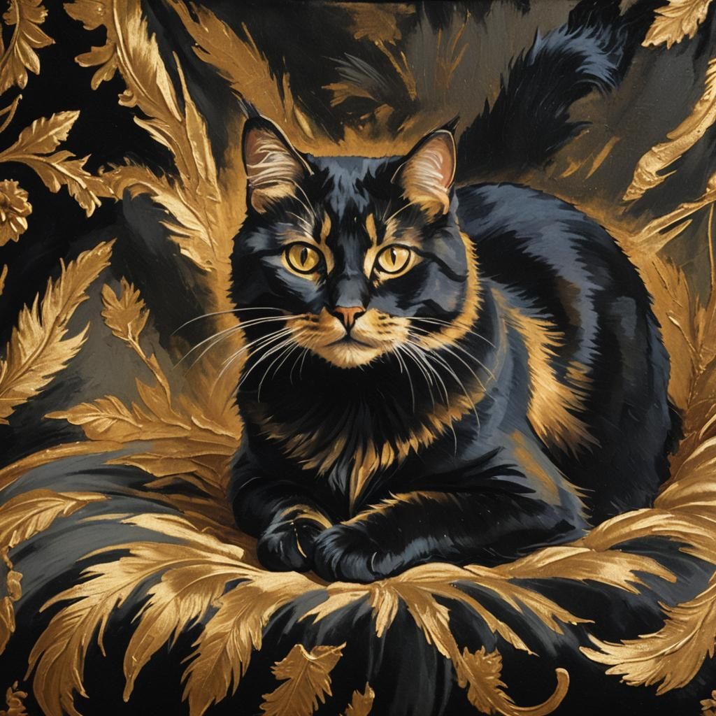 black and gold cat