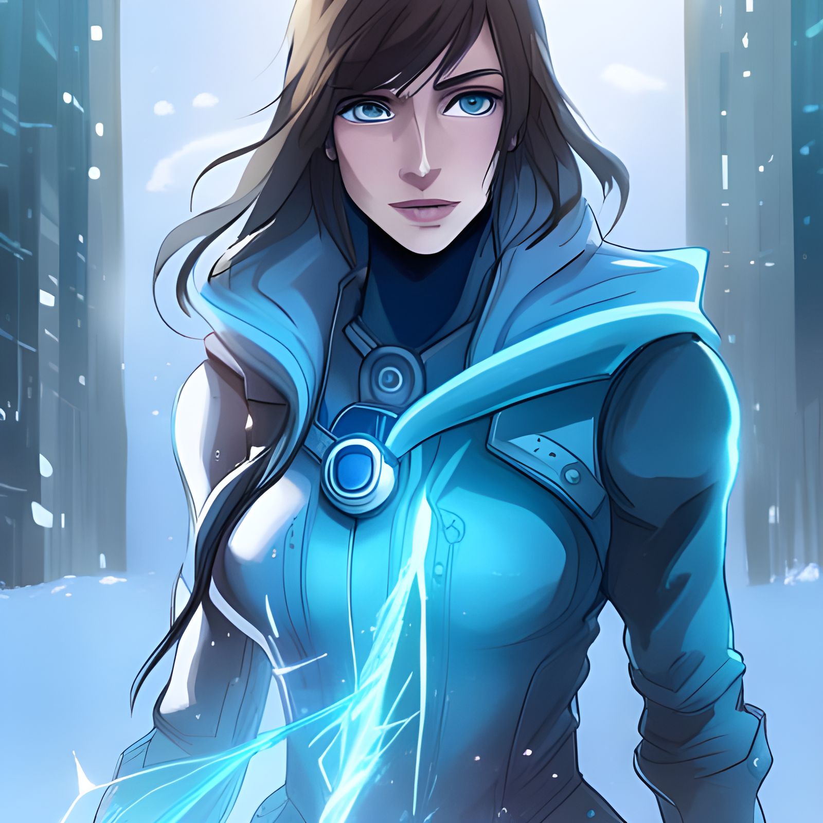 Frozen Knight Portrait in Anime Style