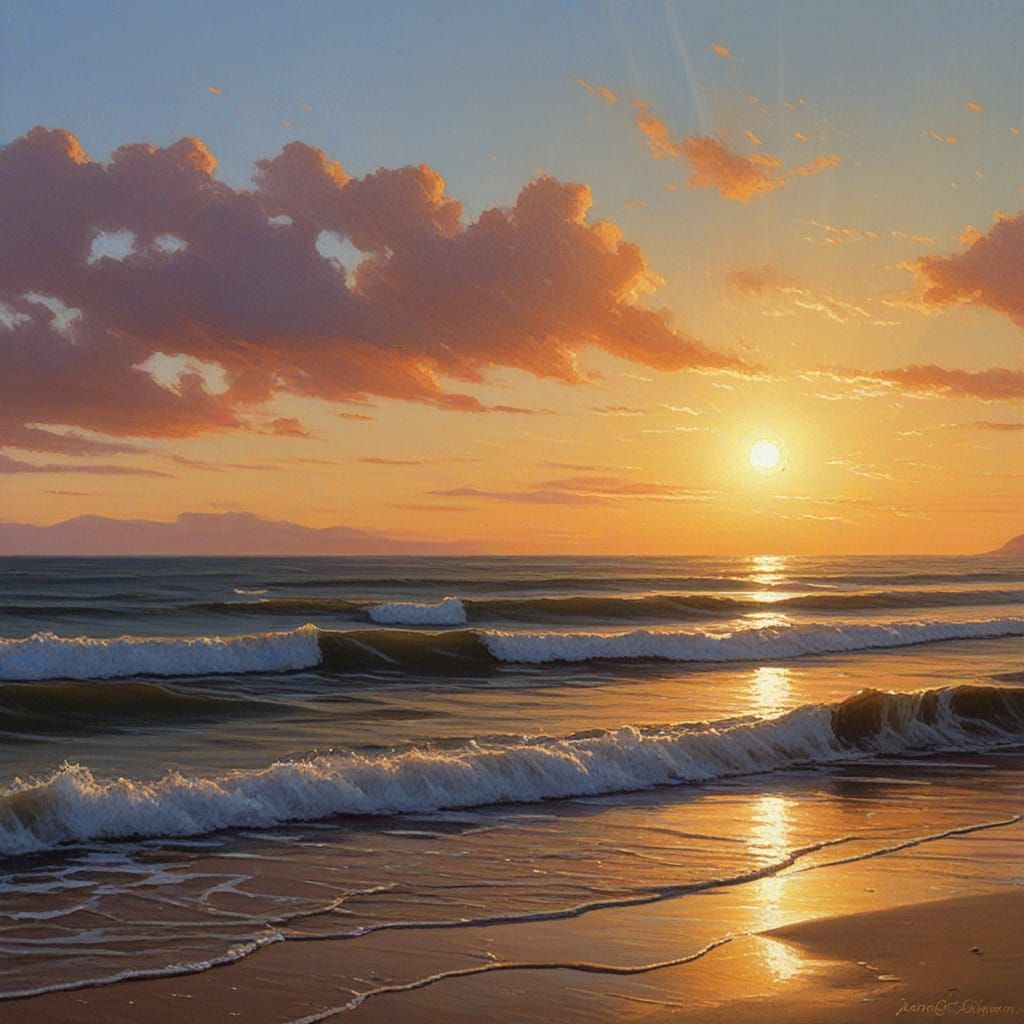 Hope Ignites: Warm Impressionist Oil Painting of a Gentle Gl...