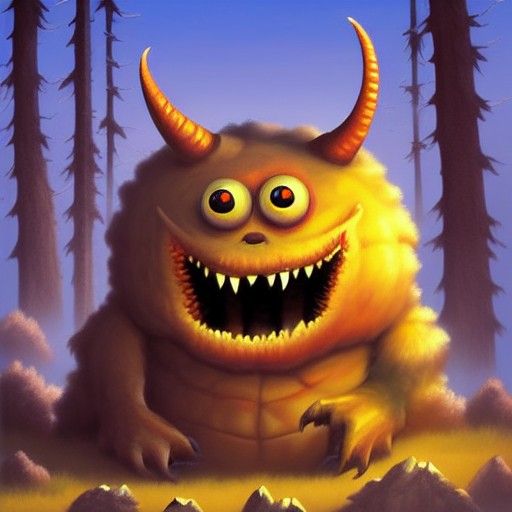 Mysterious Cute Monster in Fantasycore Style