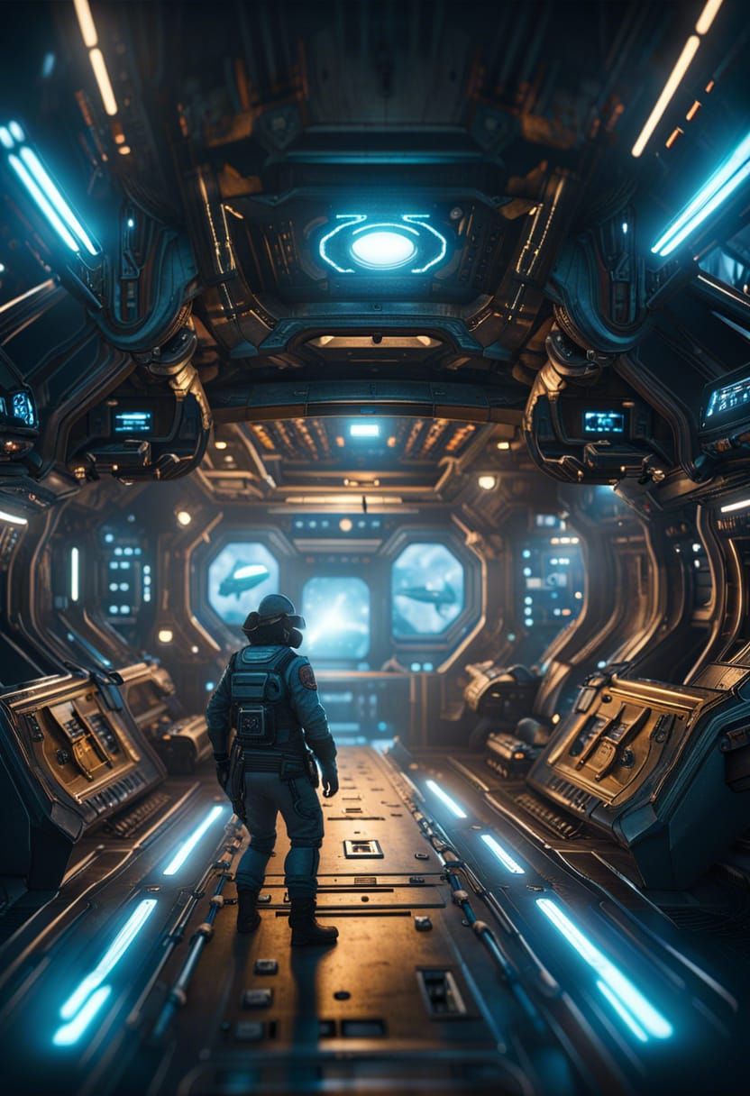 Futuristic Space Pirate Ready for Combat in 8K