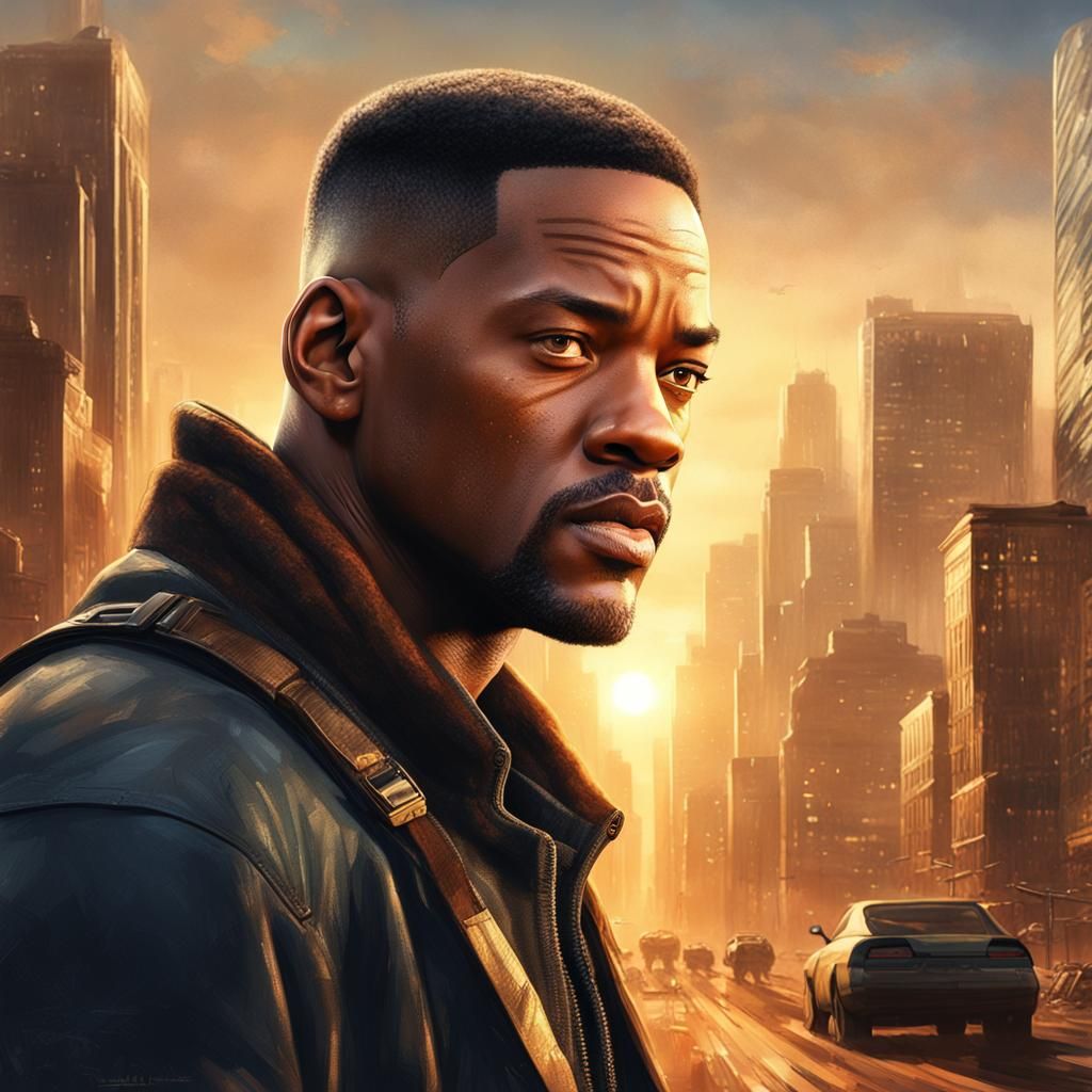 Heroic Figure in Desolate Cityscape: Concept Art