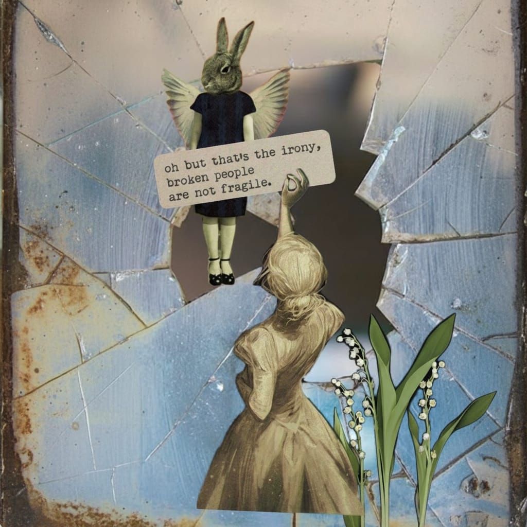 Vintage College Quote: Broken People Not Fragile