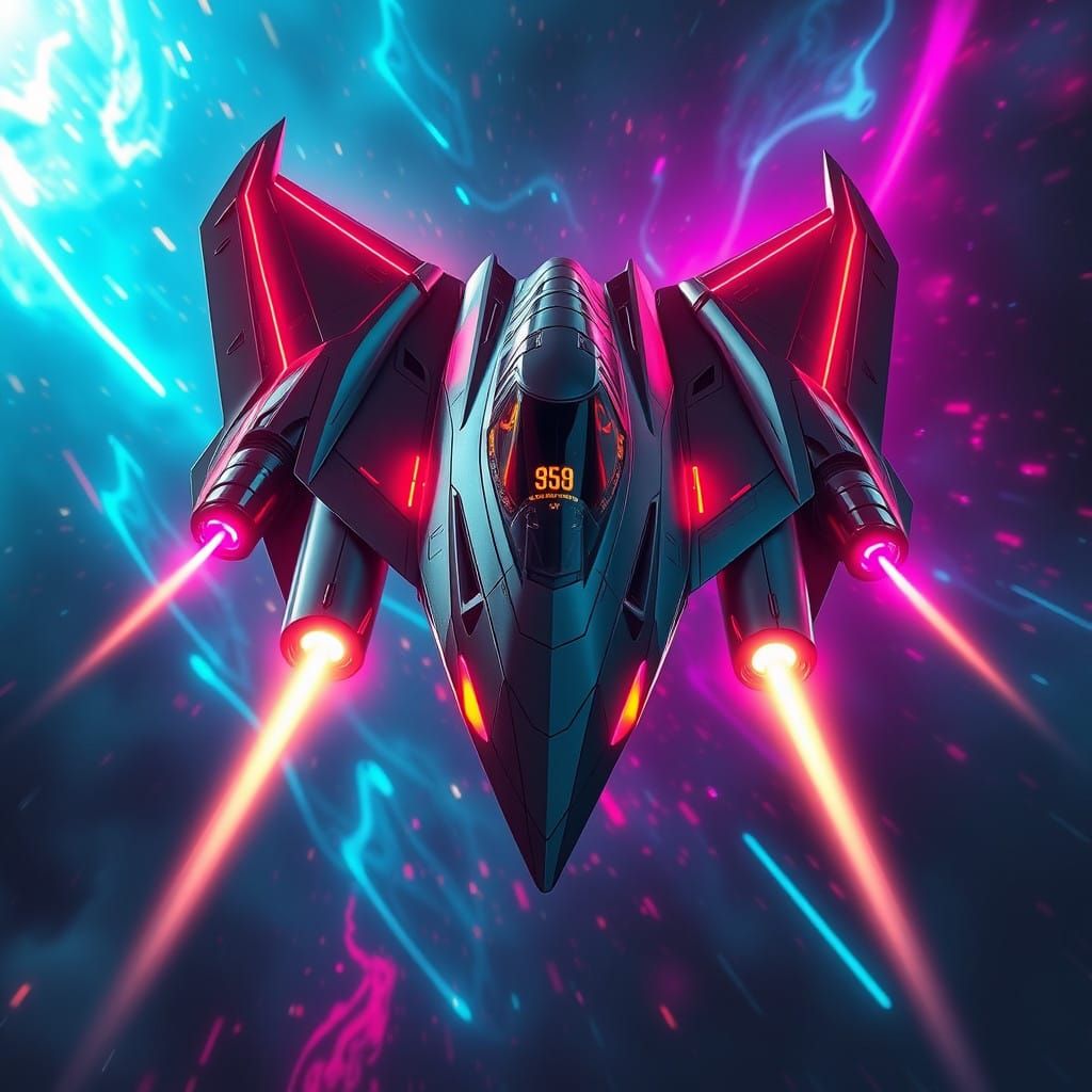 Cyberpunk Spaceship Blends Iconic Designs in a Futuristic Vo...