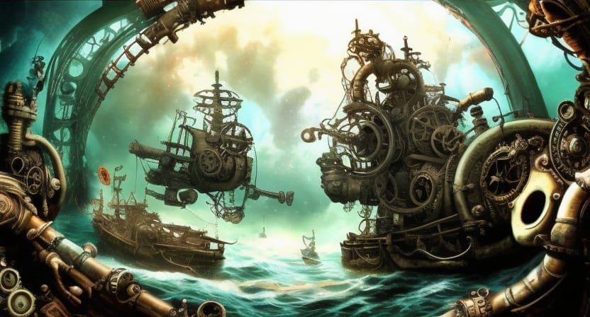 Steampunk Boats and Airship