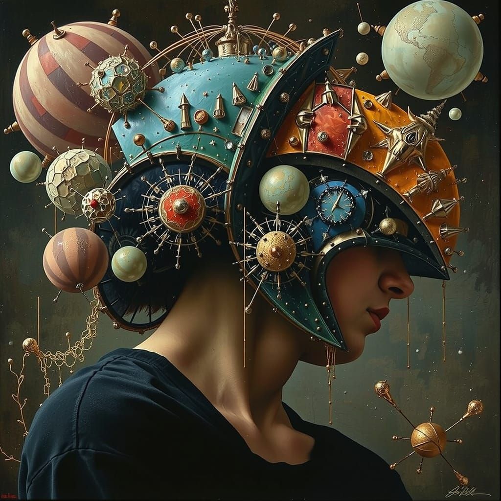 Abstract Fractal Art in Deep Triadic Colors