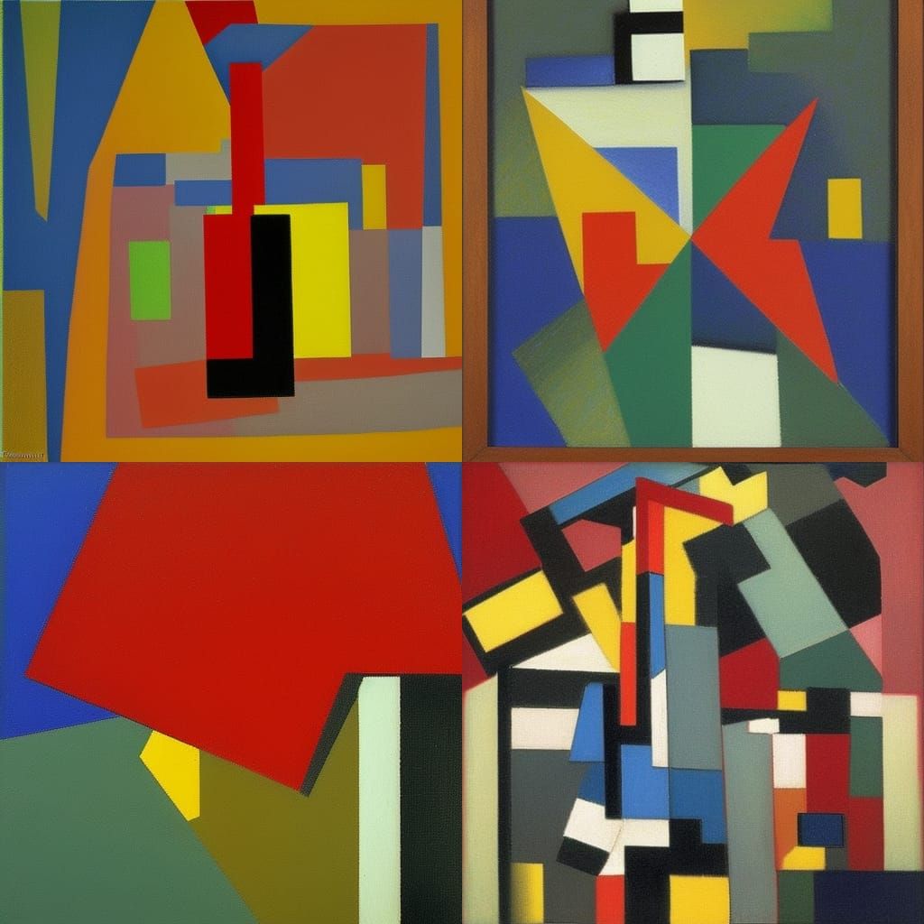 Suprematist Abstract Painting in Oil