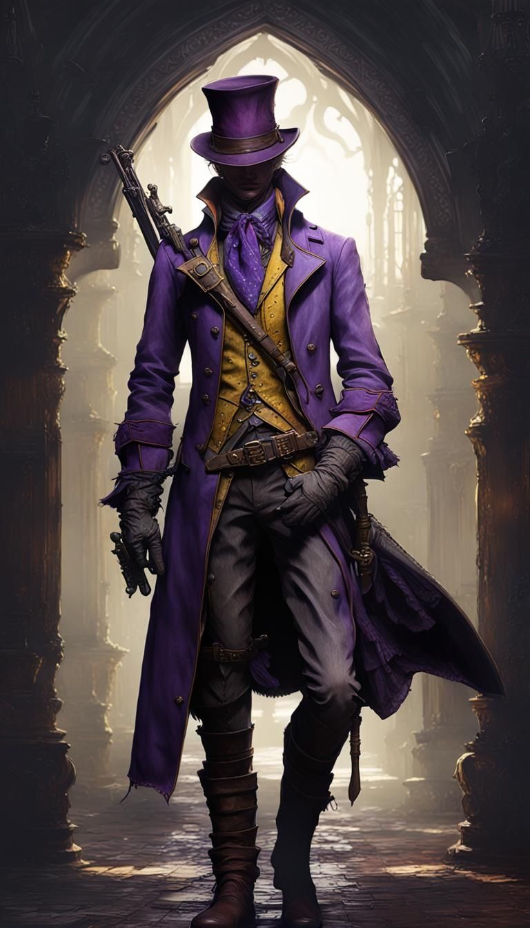 Victorian Bloodborne Hunter in Dark Fantasy Style