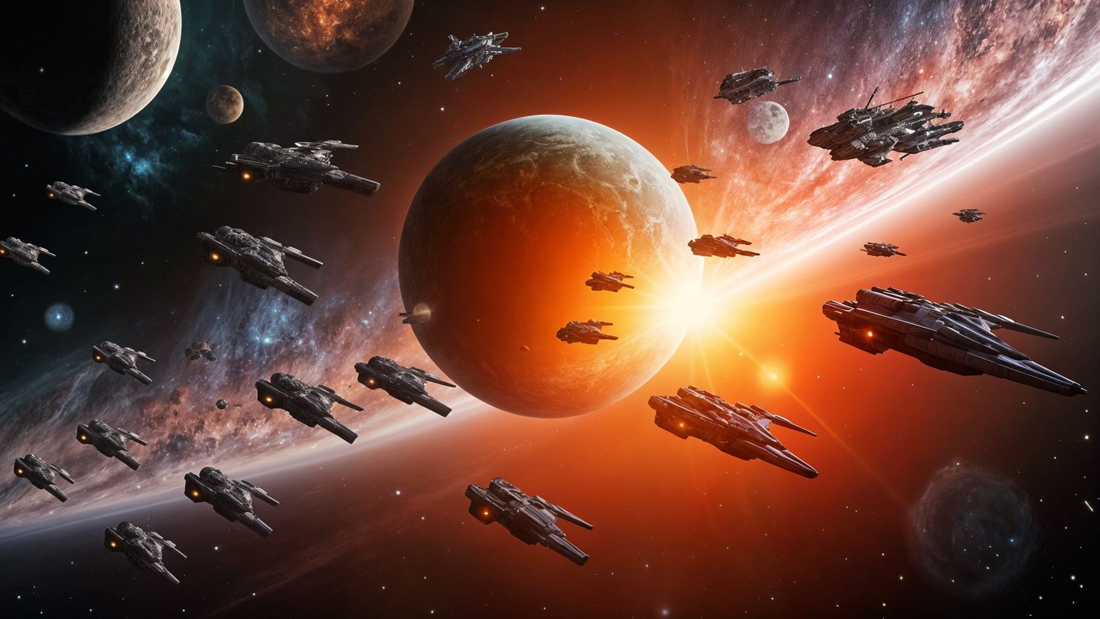 Battlefleet Approaches a Distant Earthlike Planet