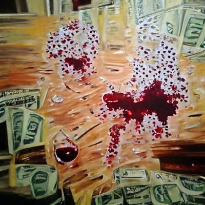 Maximalist Acrylic Blood Splatter Art