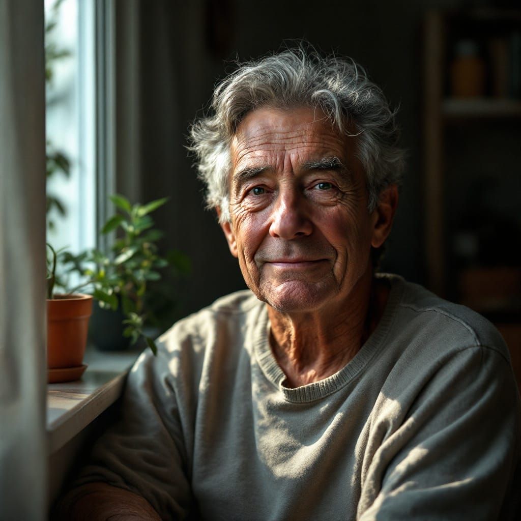 Realistic Portrait of an Imperfect Person in Natural Light