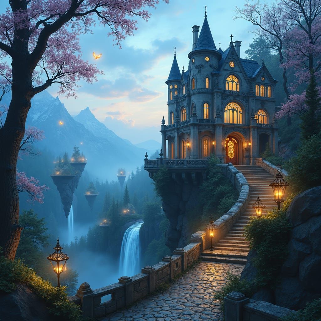 Beaux-Arts Mansion on Windswept Cliff