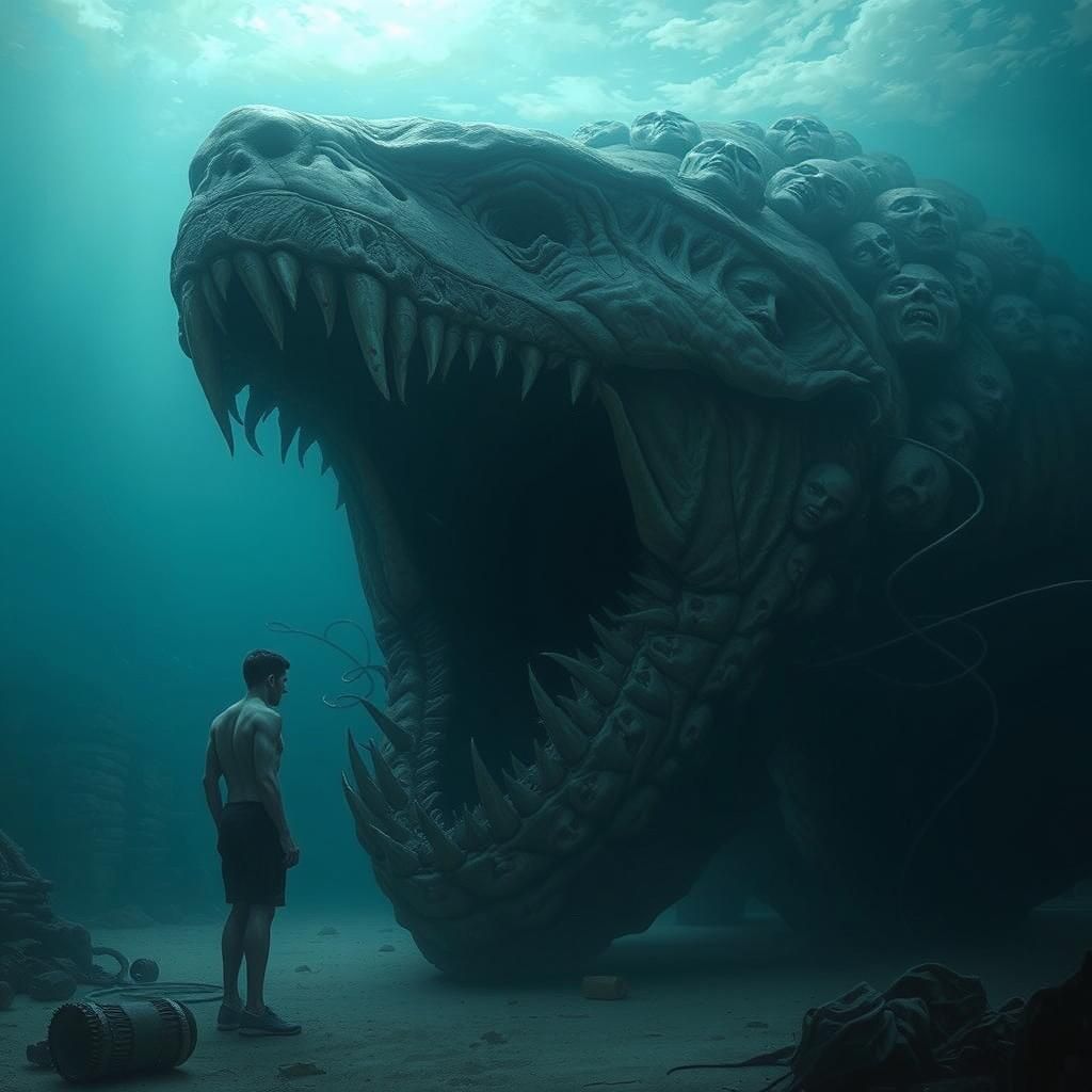 Grotesque Nightmarish Entity Lurking in the Shadows