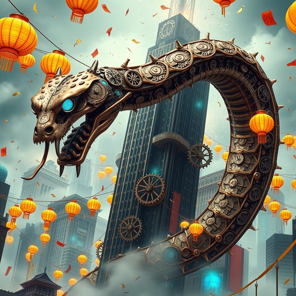 Steampunk Metropolis Recklessly Celebrates Year of the Snake