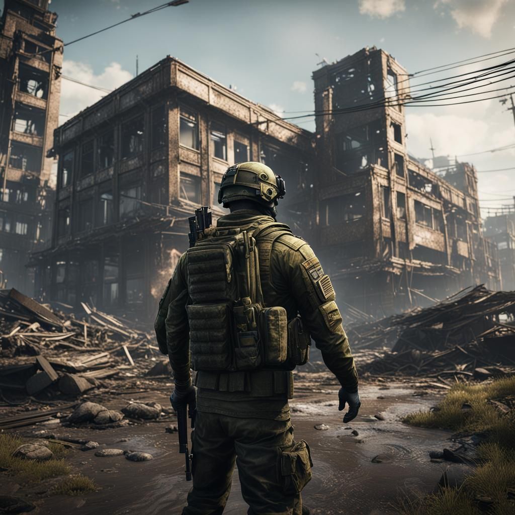 Detailed Matte Painting of USEC Soldier