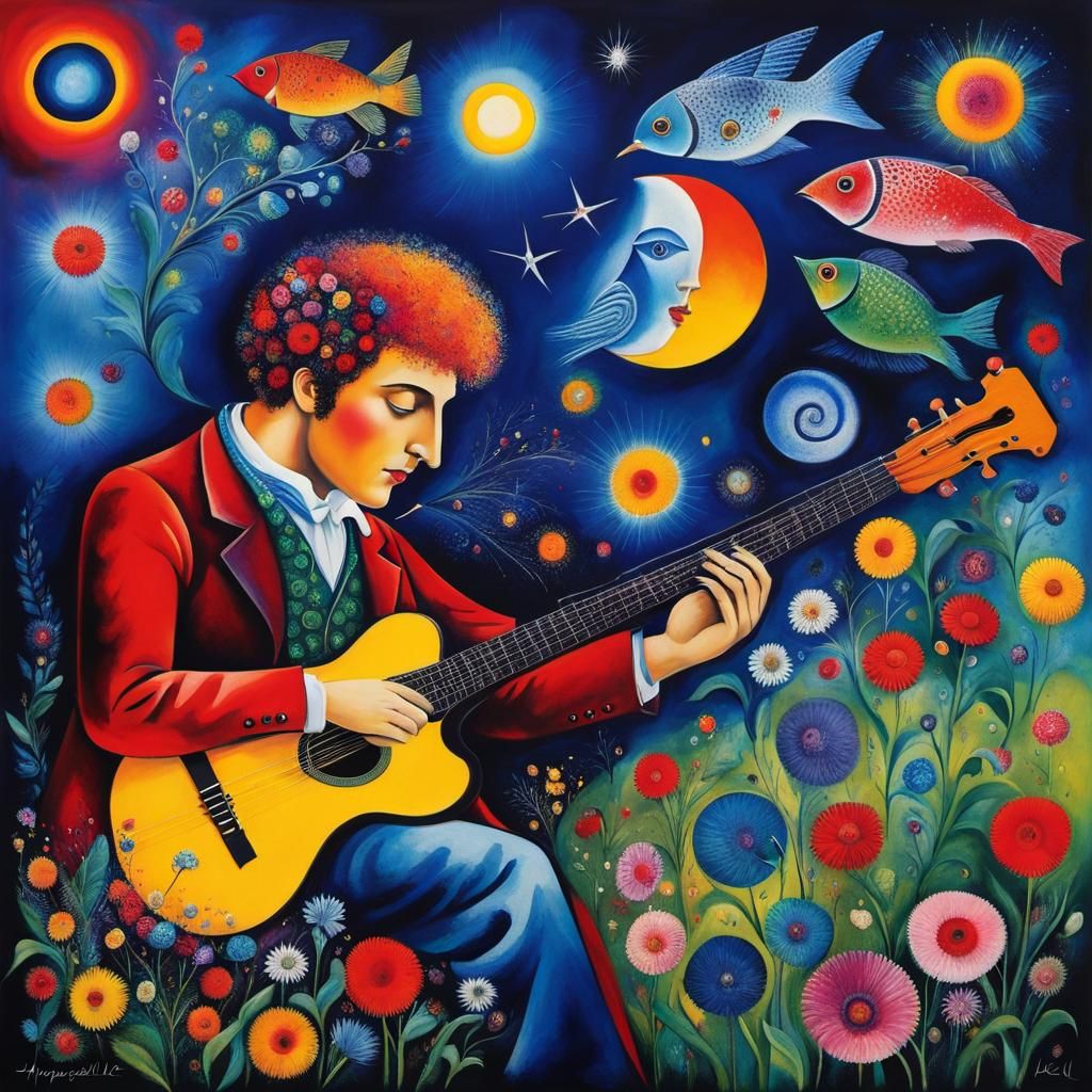 Abstract Meaning of Life in Alcohol Ink Style