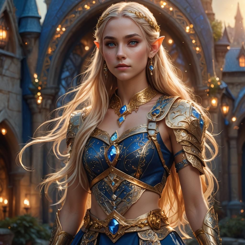 Elf Warrior Portrait in Magical Realism Style