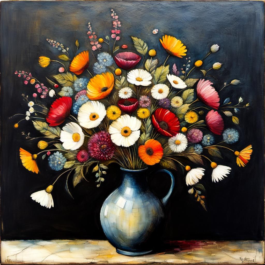 Illuminated Floral Bouquet in Whimsical Style