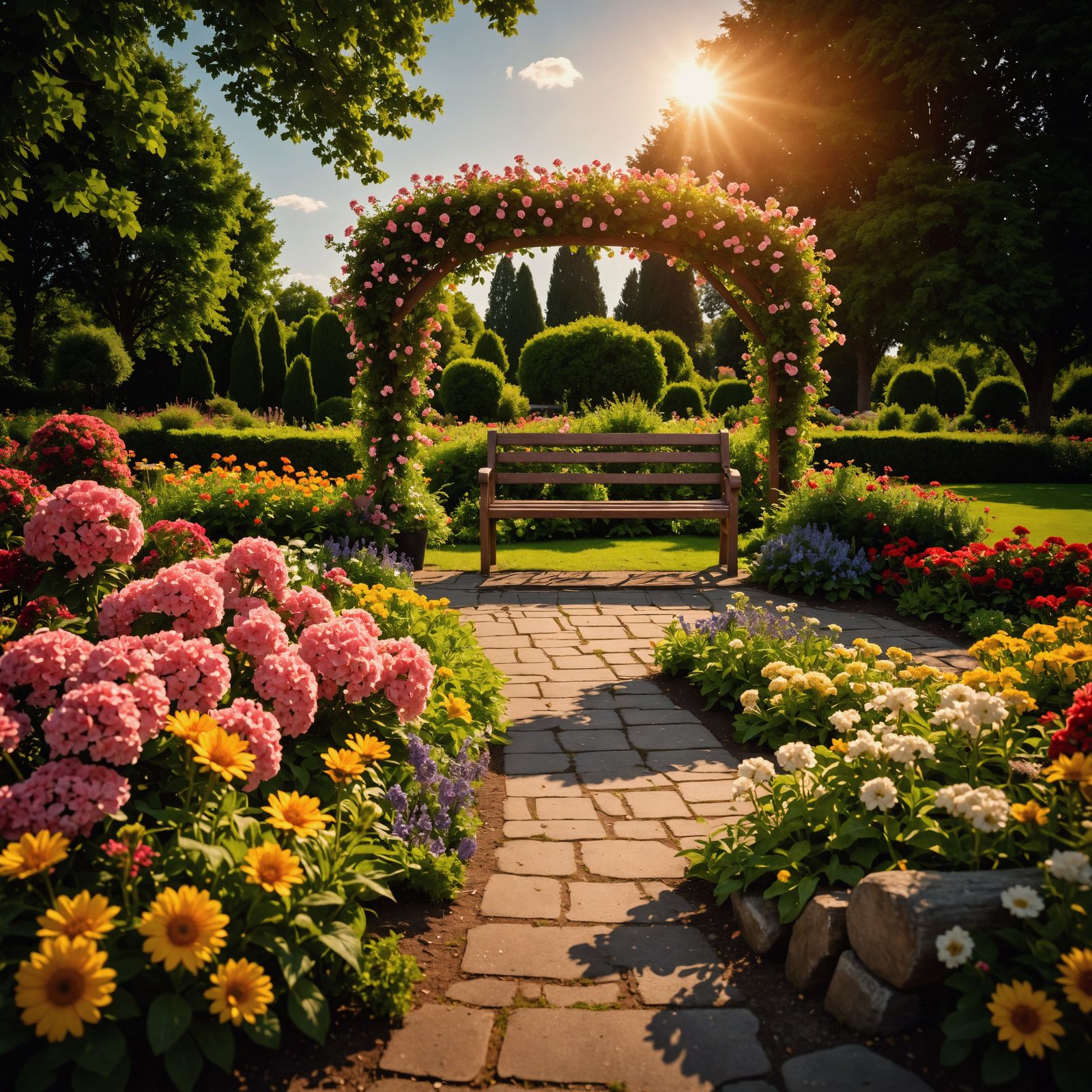 Garden Oasis in Hyperrealistic Detail