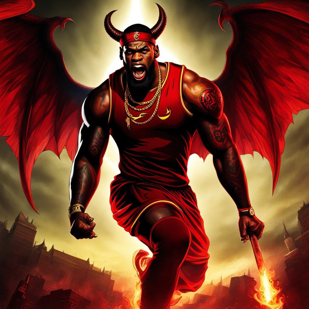 Lebron James as a Stylized Demon