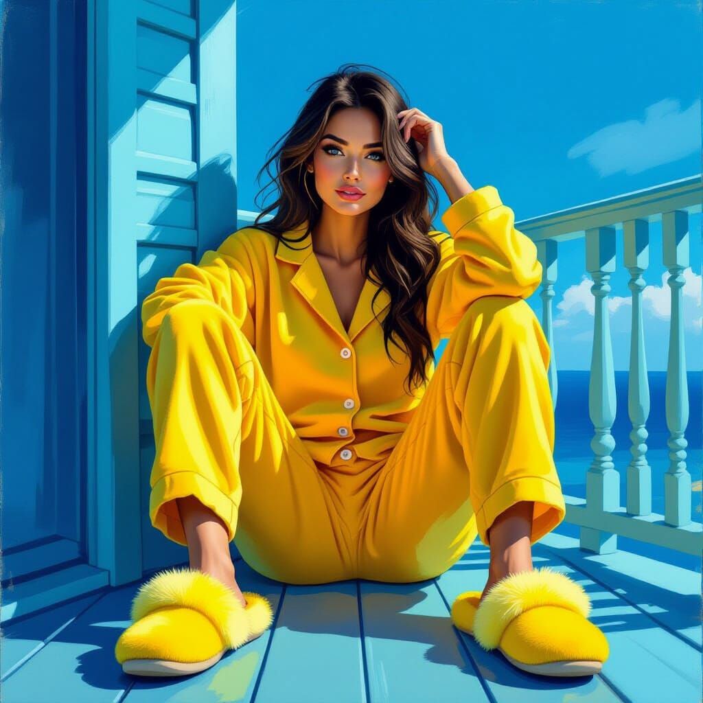 Sassy Lady in Winnie the Pooh Pajamas