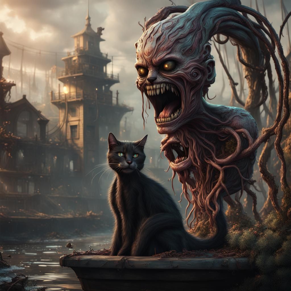 Siren Head's Sorrow: A Detailed Matte Painting