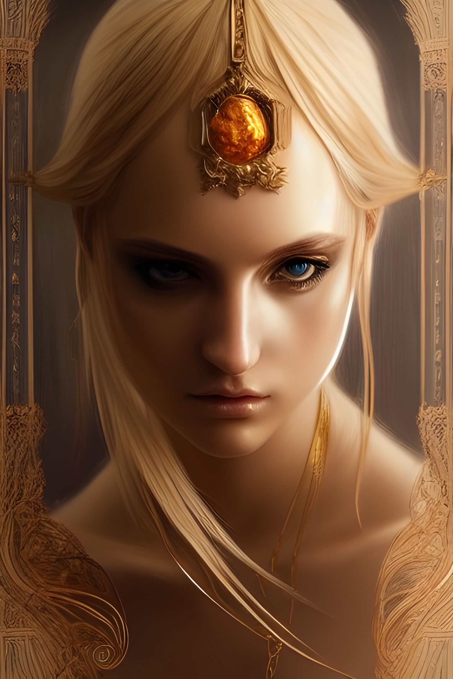 Goddess of Light in Amber Armor