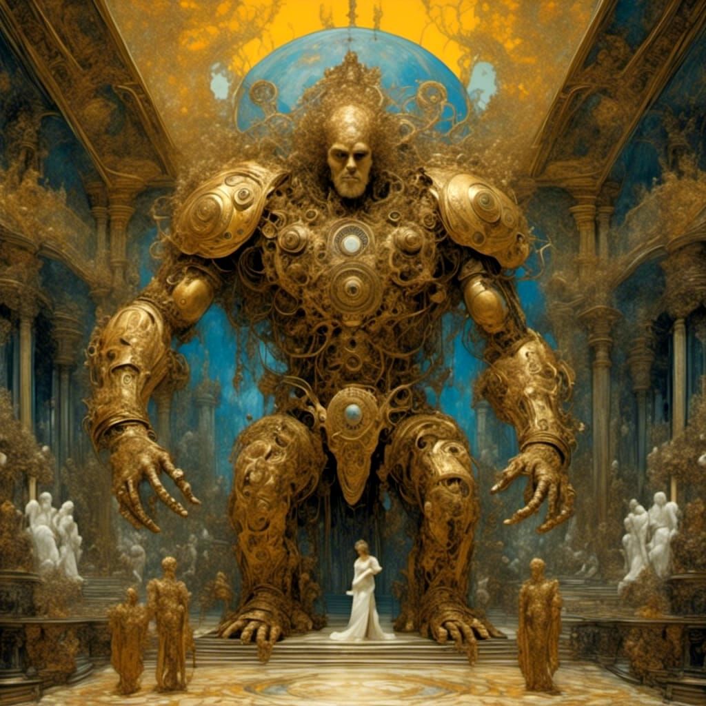 Clockwork Golem in Edenic Gardens