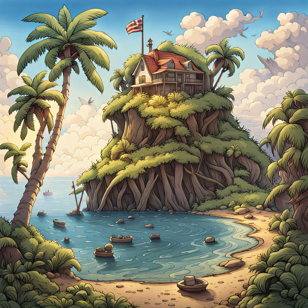 Island of Mistakes: An AI Generated Landscape