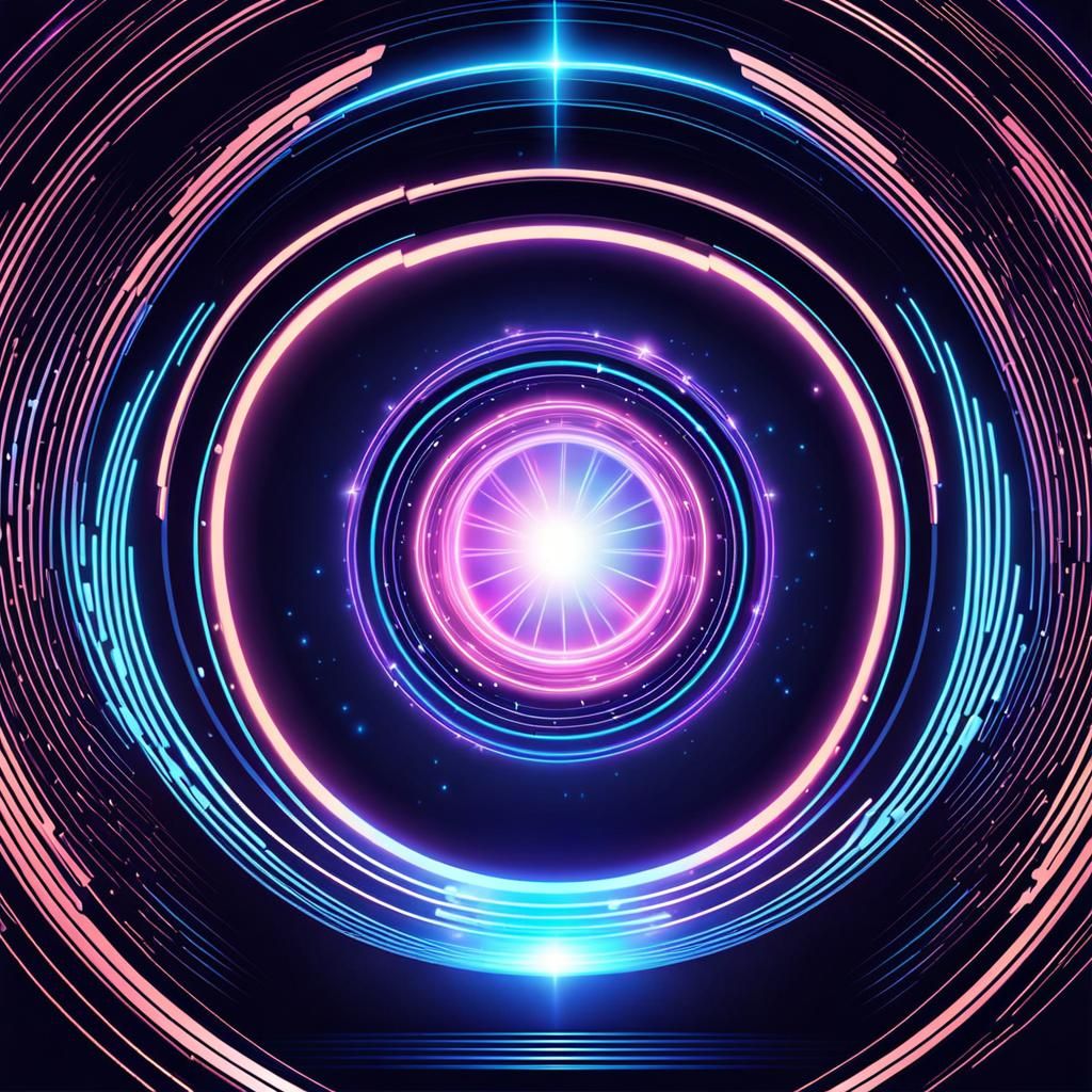 Futuristic Teleport Portal with Neon Energy