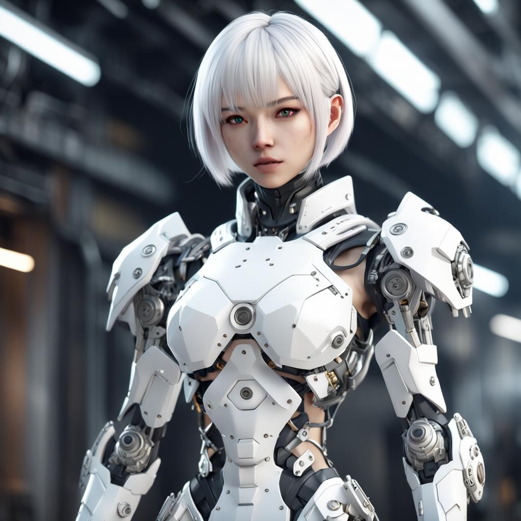 Anime Girl in Futuristic Combat Suit