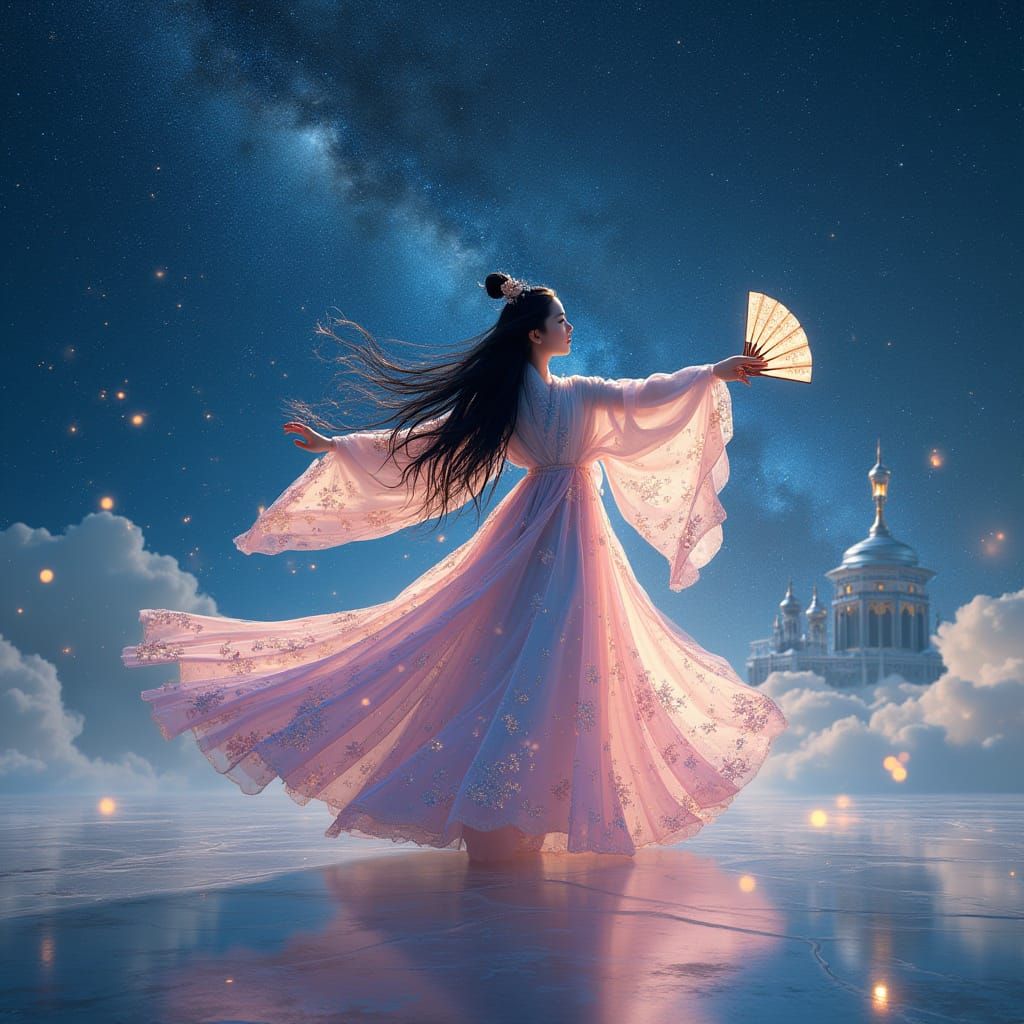 Enchanting Dancer in Celestial Hanbok