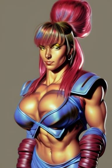 Comic Book Art of a Female Bodybuilder