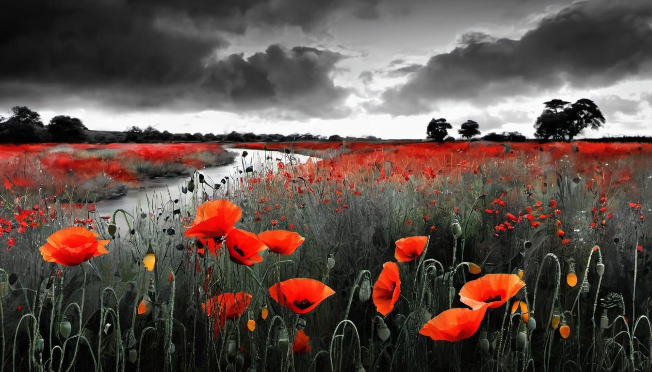 Vibrant Alcohol Ink Poppy by River