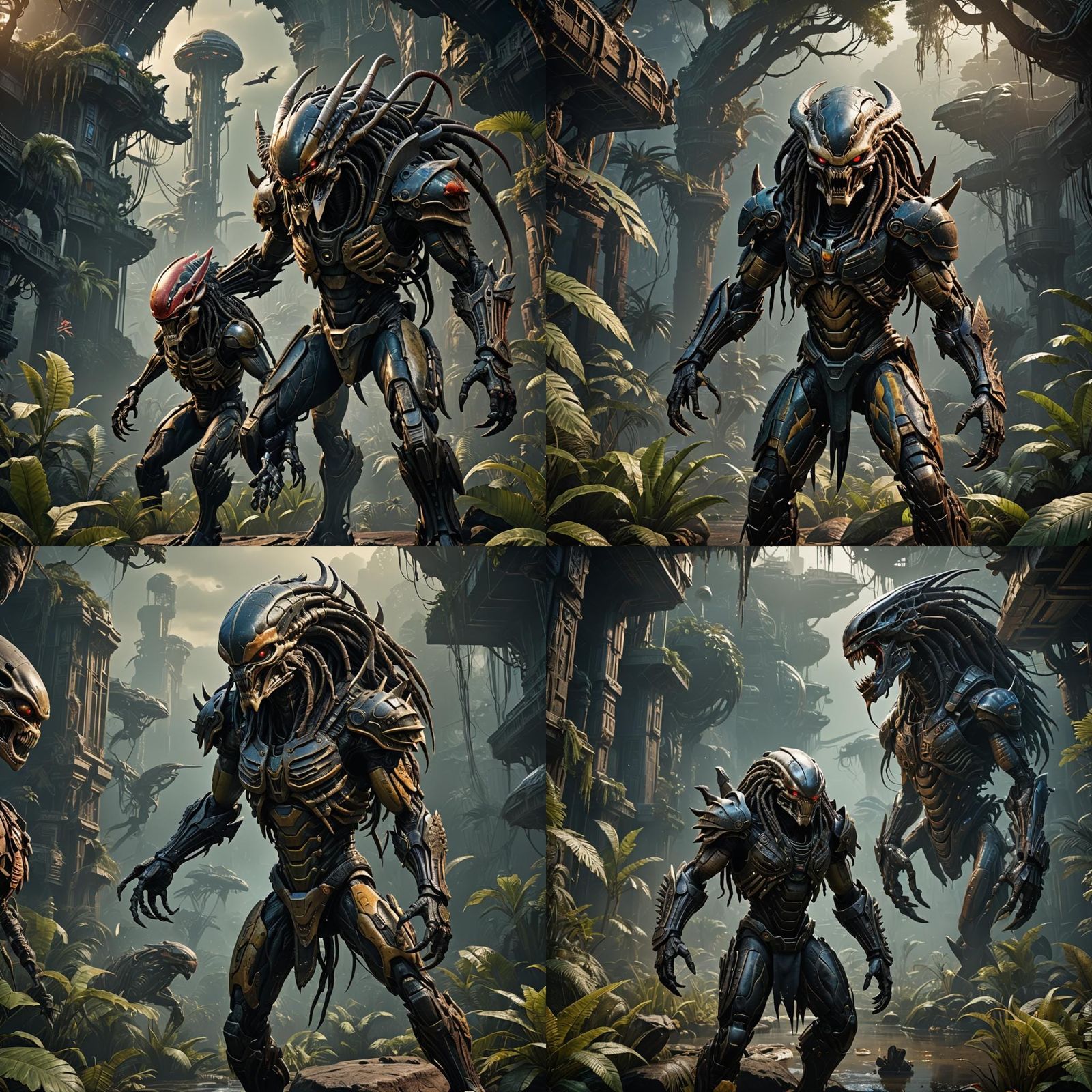 Detailed Alien Predator Concept Art