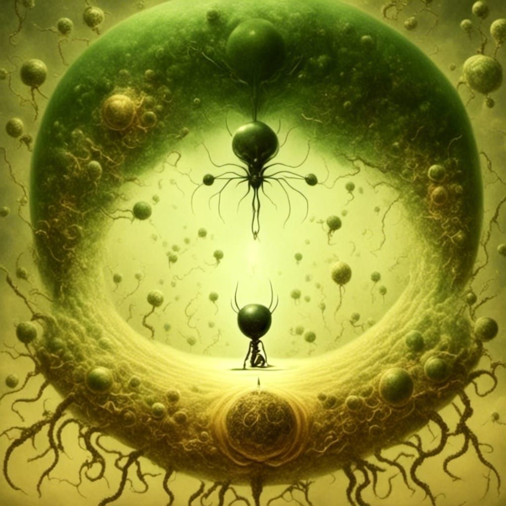 Alien Rides Electron Around Atomic Nucleus