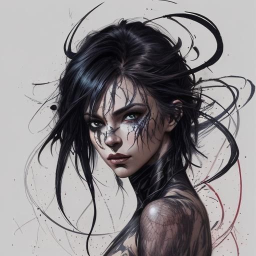 Nesta Archeron Portrait in Carne Griffiths Style