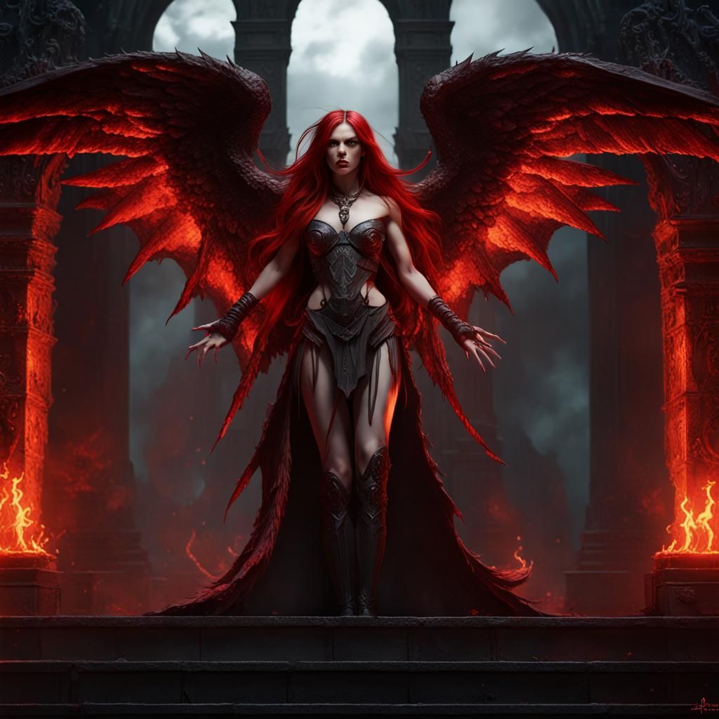 Fiery Winged Warrior at Hell's Gate